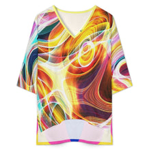 Charger l'image dans la galerie, Ensemble haut col V manches chauve-souris et short taille élastique pour femme YKL07 personnalisée avec prénom motif texte (conception multi-images)