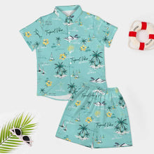 Charger l'image dans la galerie, Ensemble chemise manches courtes et short homme B339D1P personnalisé avec photo texte prénom (conception une image)