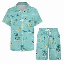 Charger l'image dans la galerie, Ensemble chemise manches courtes et short homme B339D1P personnalisé avec photo texte prénom (conception une image)