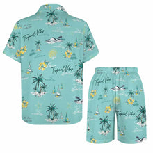 Charger l'image dans la galerie, Ensemble chemise manches courtes et short homme B339D1P personnalisé avec photo texte prénom (conception une image)