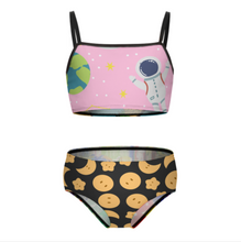 Charger l'image dans la galerie, Ensemble de bain bikini maillot de bain fille enfant NT009 personnalisé avec texte motif photo (conception multi-images)