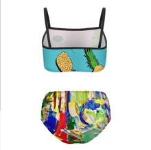 Charger l'image dans la galerie, Ensemble de bain bikini maillot de bain fille enfant NT009 personnalisé avec texte motif photo (conception multi-images)