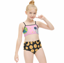 Charger l'image dans la galerie, Ensemble de bain bikini maillot de bain fille enfant NT009 personnalisé avec texte motif photo (conception multi-images)