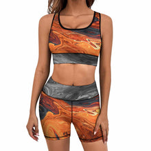 Charger l'image dans la galerie, Ensemble de costume de sport de yoga pour femme XG005Y09A costume de train de jogging personnalisé avec logo texte photo (conception multi-images)