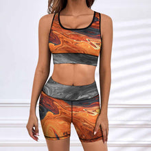 Charger l'image dans la galerie, Ensemble de costume de sport de yoga pour femme XG005Y09A costume de train de jogging personnalisé avec logo texte photo (conception multi-images)