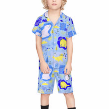 Charger l'image dans la galerie, Ensemble de plage chemise manches courtes et short enfant garçon (2 pièces) A27TZ personnalisé avec texte motif photo (conception une image)