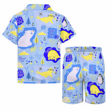 Charger l'image dans la galerie, Ensemble de plage chemise manches courtes et short enfant garçon (2 pièces) A27TZ personnalisé avec texte motif photo (conception une image)