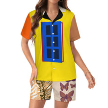 Charger l'image dans la galerie, Ensemble de pyjama en satin de soie pour femmes vêtements de nuit deux pièces ensembles boutonnés personnalisée avec prénom motif texte (conception multi-images)