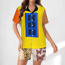 Charger l'image dans la galerie, Ensemble de pyjama en satin de soie pour femmes vêtements de nuit deux pièces ensembles boutonnés personnalisée avec prénom motif texte (conception multi-images)