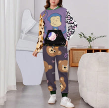 Charger l'image dans la galerie, Ensemble de survêtement 2 pièces pour enfants A5TZ sweat à capuche et pantalon de survêtement pour filles et garçons personnalisé avec photo texte prénom (conception multi-images)