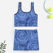 Charger l'image dans la galerie, Ensemble de survêtement de yoga femme 2 pièces avec crop top et short YJ052 personnalisé avec logo texte photo (conception une image)