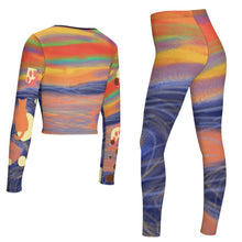 Charger l'image dans la galerie, Ensemble jogging tenues de sport sweat-shirt à col en V personnalisé avec photo et texte (conception multi-images)
