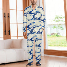 Charger l'image dans la galerie, Ensemble pyjama 2 pièces homme manches longues imitation coton personnalisé avec photo motif texte (conception une image)