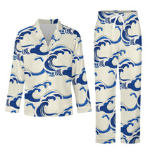 Charger l'image dans la galerie, Ensemble pyjama 2 pièces homme manches longues imitation coton personnalisé avec photo motif texte (conception une image)