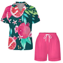 Charger l'image dans la galerie, Ensemble pyjama femme 2 pièces en soie boutonné à manches courtes personnalisé avec photo texte prénom (conception une image)