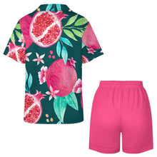 Charger l'image dans la galerie, Ensemble pyjama femme 2 pièces en soie boutonné à manches courtes personnalisé avec photo texte prénom (conception une image)