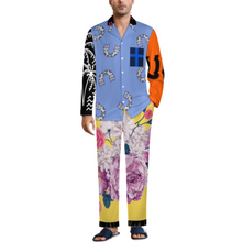 Charger l'image dans la galerie, Ensemble pyjama homme chemise à manches longues + pantalon long avec cordon personnalisée avec prénom motif texte (conception multi-images)