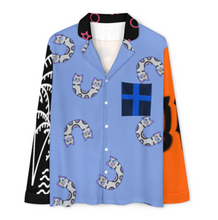 Charger l'image dans la galerie, Ensemble pyjama homme chemise à manches longues + pantalon long avec cordon personnalisée avec prénom motif texte (conception multi-images)