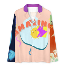 Charger l'image dans la galerie, Ensembles de pyjama classiques à manches longues pour femmes personnalisée avec prénom motif texte (conception multi-images)