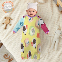 Charger l'image dans la galerie, Gigoteuse bébé haute qualité LM229 personnalisée avec prénom motif texte (conception multi-images)