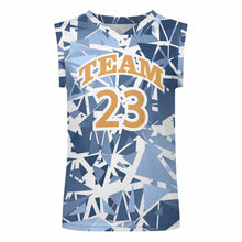 Charger l'image dans la galerie, Gilet de basket homme col V en jersey TK personnalisé avec photo texte prénom (conception une image)