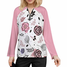 Charger l'image dans la galerie, Haut à manches longues à fermeture éclair en V pour femme NT58 personnalisé avec photo texte prénom (conception une image)