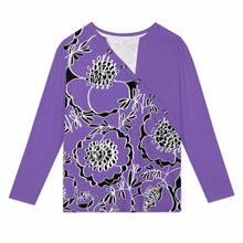 Charger l'image dans la galerie, Haut à manches longues boutonné à col incliné pour femme XCK personnalisée avec prénom motif texte (conception une image)