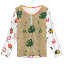 Charger l'image dans la galerie, Haut ras du cou à manches longues avec boutons BMJ pour femme personnalisée avec prénom motif texte (conception multi-images)