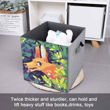 Charger l'image dans la galerie, Boîte de rangement pliable en bois en tissu personnalisée avec photo texte motif logo