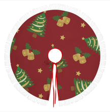 Charger l'image dans la galerie, Jupe de couverture pour sapin de Noël (style franges) (images différentes des deux côtés) personnalisée avec prénom motif texte