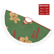 Charger l'image dans la galerie, Jupe de couverture pour sapin de Noël (style franges) (images différentes des deux côtés) personnalisée avec prénom motif texte