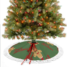 Charger l'image dans la galerie, Jupe de couverture pour sapin de Noël (style franges) (images différentes des deux côtés) personnalisée avec prénom motif texte