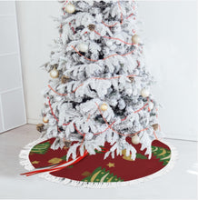 Charger l'image dans la galerie, Jupe de couverture pour sapin de Noël (style franges) (images différentes des deux côtés) personnalisée avec prénom motif texte