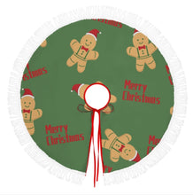 Charger l'image dans la galerie, Jupe de couverture pour sapin de Noël (style franges) (images différentes des deux côtés) personnalisée avec prénom motif texte