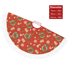 Charger l'image dans la galerie, Jupe de sapin de Noël Couverture de sapin de Noël (style franges) (même image des deux côtés) personnalisé avec photo texte prénom