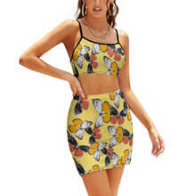 Charger l'image dans la galerie, Jupe d'été décontractée 2 pièces avec haut court et jupe NZ018 personnalisée avec photo texte motif (conception multi-images)