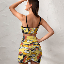 Charger l'image dans la galerie, Jupe d'été décontractée 2 pièces avec haut court et jupe NZ018 personnalisée avec photo texte motif (conception multi-images)