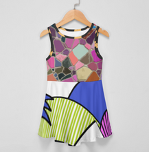 Charger l'image dans la galerie, Les filles habillent la robe en jersey sans manches F12Q personnalisée avec prénom motif texte (conception multi-images)