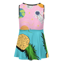 Charger l'image dans la galerie, Les filles habillent la robe en jersey sans manches F12Q personnalisée avec prénom motif texte (conception multi-images)