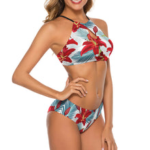 Charger l'image dans la galerie, Maillot de bain bikini licou pour femme BK2040 personnalisée avec prénom motif texte (conception multi-images)