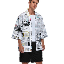 Charger l'image dans la galerie, Manteau Veste kimono pour homme haut cardigan chemise rétro japonaise avec manches 3/4 ZS904 personnalisé avec photos texte motif (conception multi-images)
