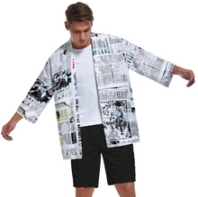 Charger l'image dans la galerie, Manteau Veste kimono pour homme haut cardigan chemise rétro japonaise avec manches 3/4 ZS904 personnalisé avec photos texte motif (conception multi-images)