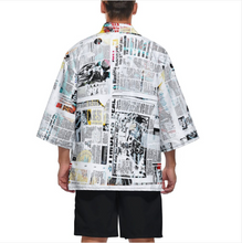 Charger l'image dans la galerie, Manteau Veste kimono pour homme haut cardigan chemise rétro japonaise avec manches 3/4 ZS904 personnalisé avec photos texte motif (conception multi-images)