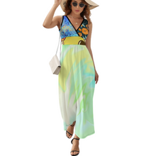 Charger l'image dans la galerie, Robe d'été longue sans manches avec col en V femmes NZ028 personnalisé avec photo et motif (impression des multi-images)