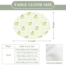 Charger l'image dans la galerie, Nappe ovale imperméable en toile cirée JJ05191097 personnalisée avec prénom motif texte