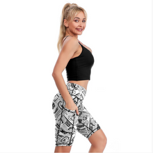 Charger l'image dans la galerie, Pantalon de yoga sport pour femme legging au genou Y011B personnalisé avec logo texte photo (conception multi-images)