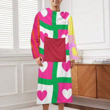 Charger l'image dans la galerie, Peignoir de nuit unisexe à manches longues en peluche confortable LYQ129 personnalisée avec prénom motif texte (conception multi-images)