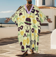 Charger l'image dans la galerie, Peignoir homme col V manches papillon YKL01 personnalisée avec prénom motif texte (conception multi-images)