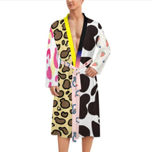 Charger l'image dans la galerie, Peignoir homme LM003 peignoir de pyjama fin et confortable personnalisée avec prénom motif texte (conception multi-images)