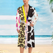Charger l'image dans la galerie, Peignoir homme LM003 peignoir de pyjama fin et confortable personnalisée avec prénom motif texte (conception multi-images)